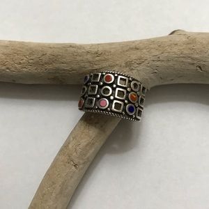 925 silver & mixed stone ring